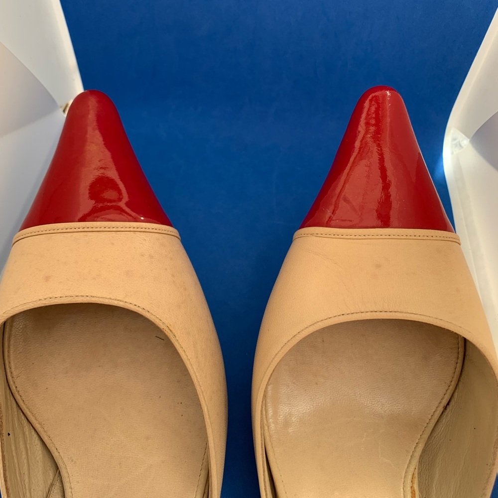 Chanel Leather mules red patent leather‎ tip sling back - Picture 5 of 13